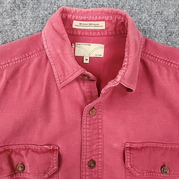 Levis Shirt Mens Medium Red Chamois Workshirt Long Sleeve Button Up Chore Casual - Picture 1 of 16